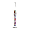 A silver crochet hook with a sunflower-themed handle, measuring 10.0mm.