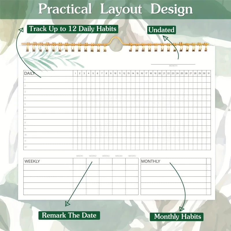 Daily Habit Tracker & Goal Planner Journal