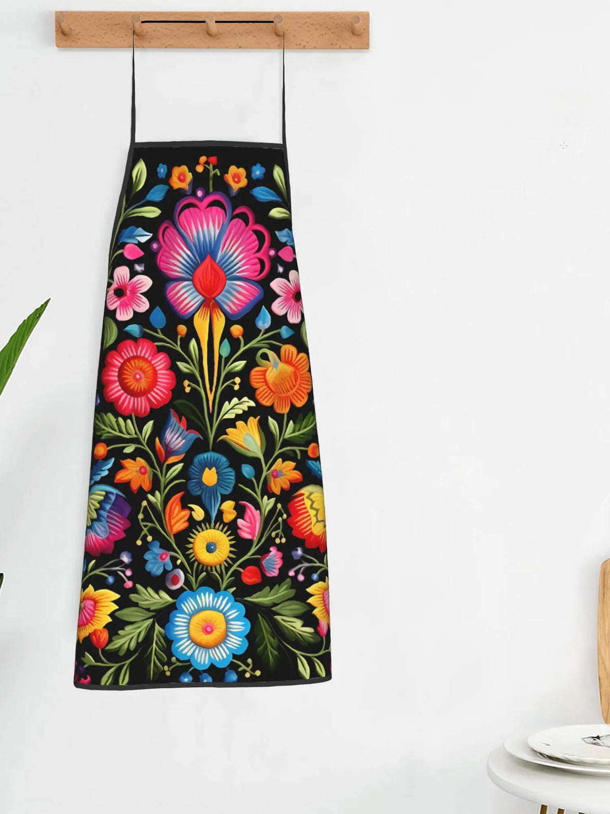 Polish Folk Floral Sleeveless Apron - Vintage Design for Cooking, Crafting & More