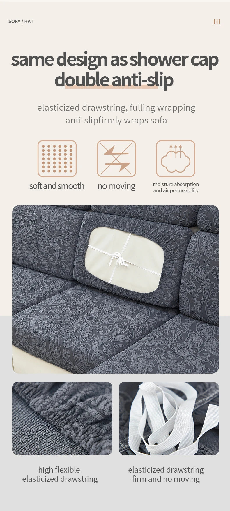 Jacquard Sofa Cushion Cover – Pet-Friendly & All-Season Protection