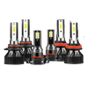 A set of six LED headlight bulbs for a Chevy Silverado 1500/2500 truck, showing the bulbs and their bases.
