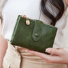 Women's Retro Tri-Fold Wallet with Large Capacity and Dual Zippers