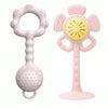 Silicone Baby Rattle and Teether Set with Suction Base