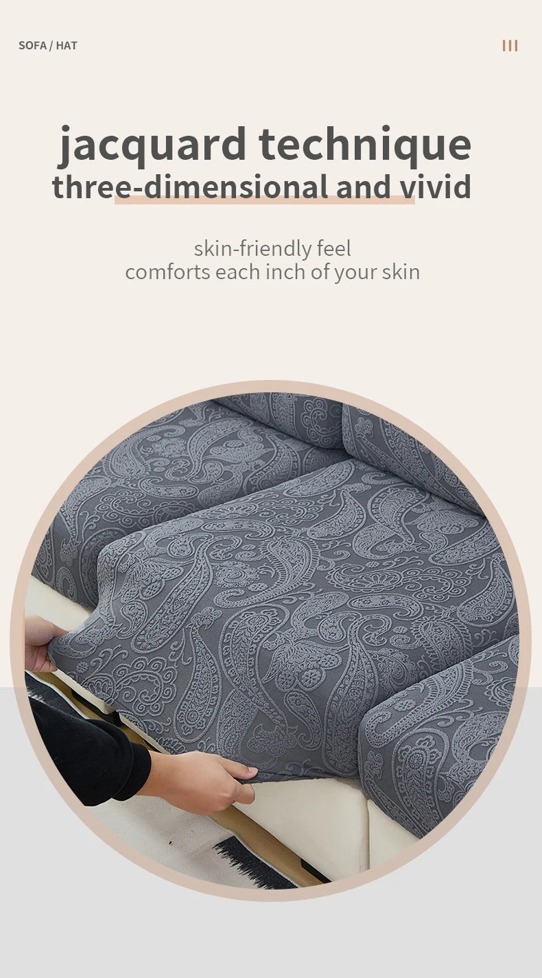 Jacquard Sofa Cushion Cover – Pet-Friendly & All-Season Protection
