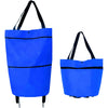2-in-1 Foldable Shopping Cart Trolley Bag with Wheels