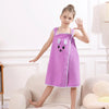 Kids' Bunny Ears Bath Towel Wrap – Soft Microfiber Towel Skirt for Girls