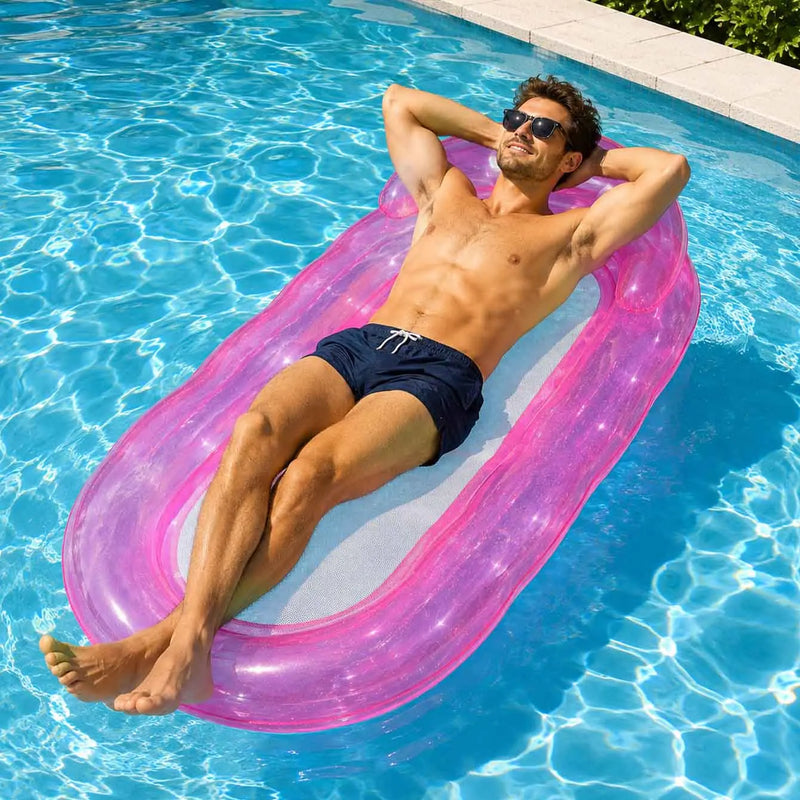 كرسي استرخاء قابل للنفخ وحامل عائم للاستجمام