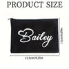 Customizable Name Makeup Pouch with Heart & Crown