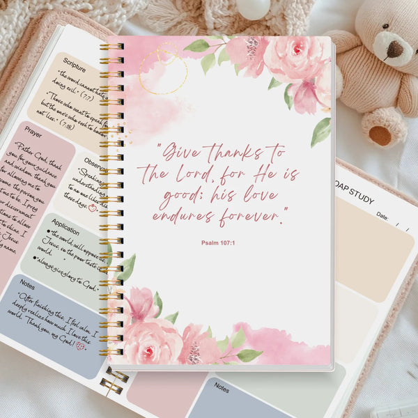 A5 Spiral Bible Study Journal with SOAP Method Layout