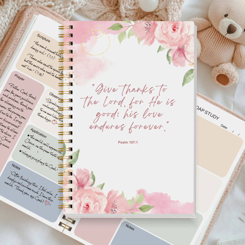 A5 Spiral Bible Study Journal with SOAP Method Layout