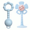Silicone Baby Rattle and Teether Set with Suction Base