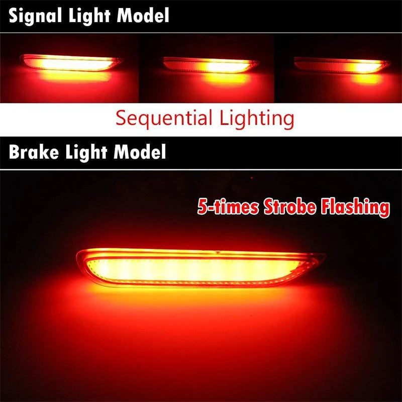 LED Rear Bumper Reflector Lights with Tail and Brake Functions
