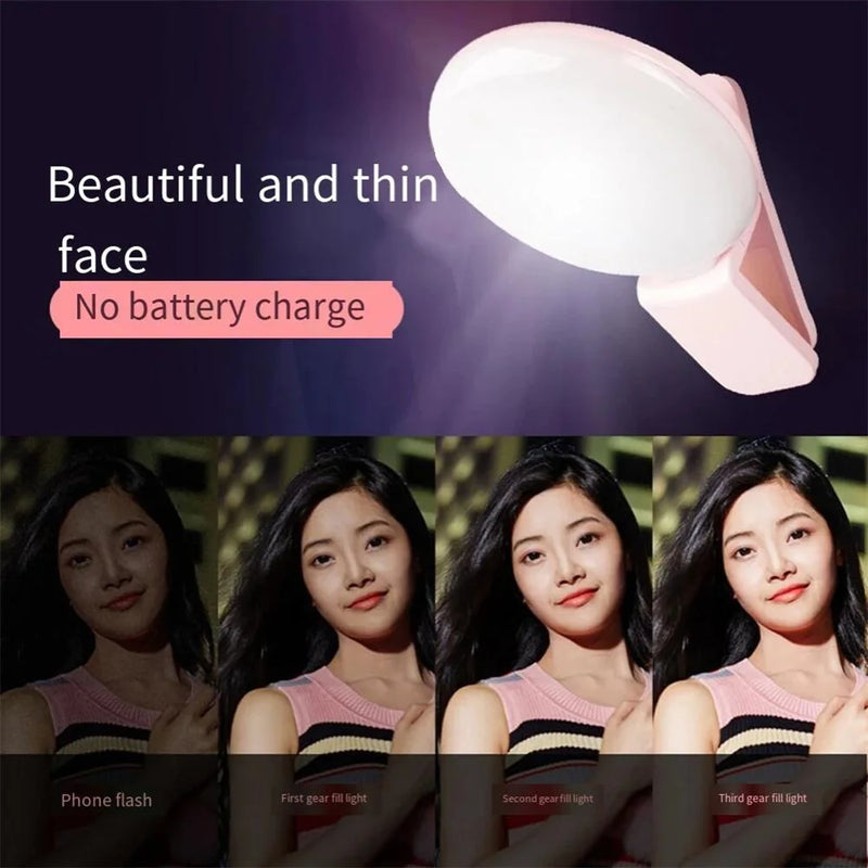 Mini Luz Anular LED con Clip para Selfies