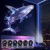LED USB projector light featuring adjustable whale, butterfly, and star patterns illuminating a bedroom.
