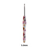 A single ergonomic crochet hook with a floral sunflower design, measuring 5.0mm.