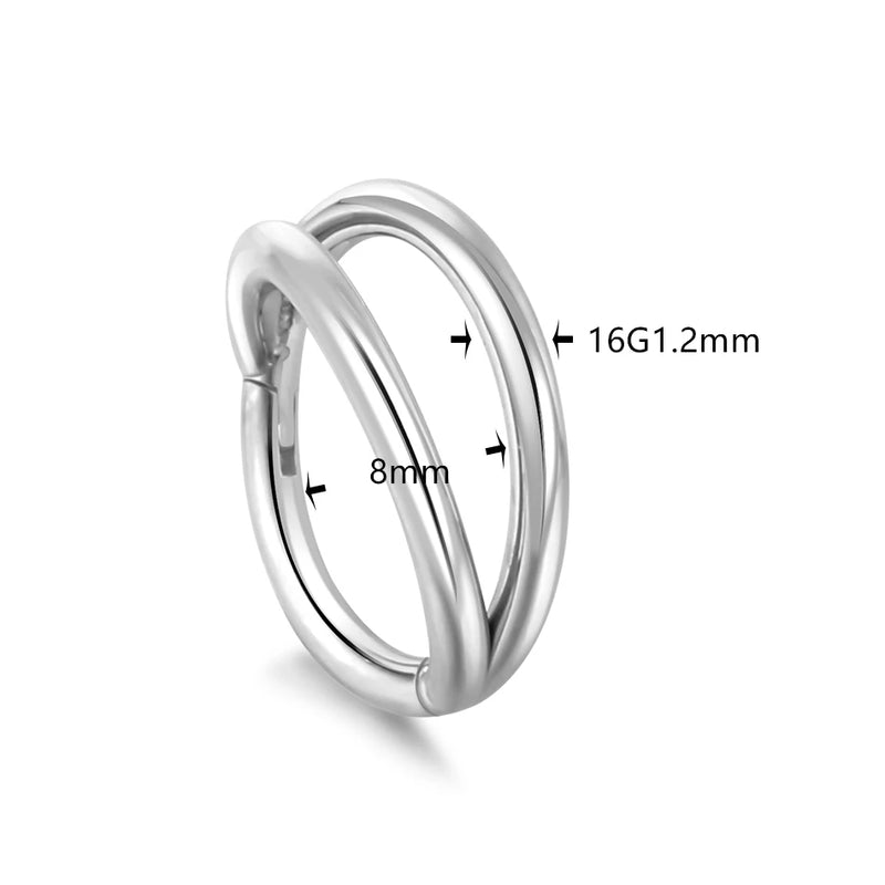 Titanium Double Hoop Nose Ring & Septum Clicker