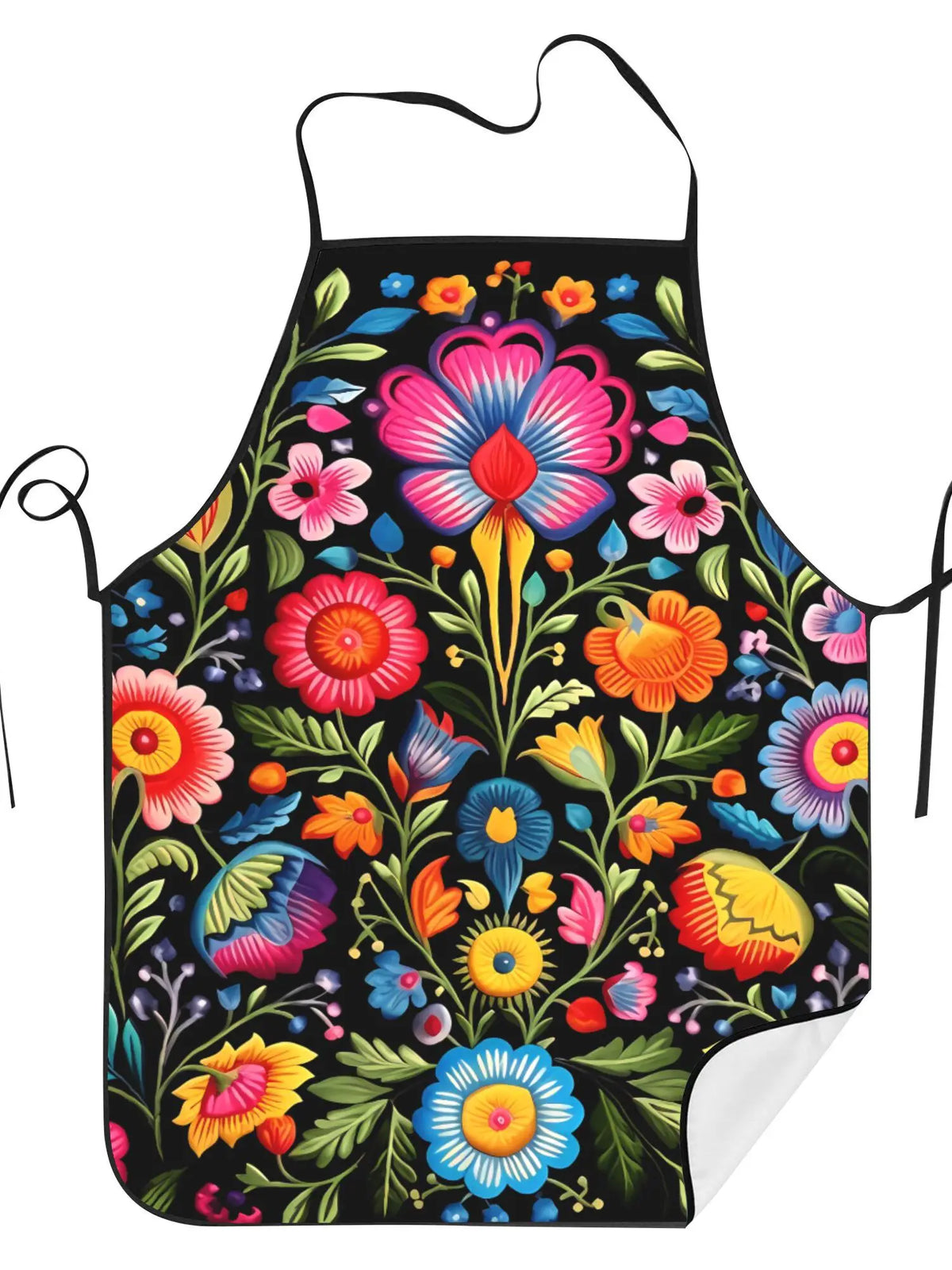 Polish Folk Floral Sleeveless Apron - Vintage Design for Cooking, Crafting & More
