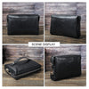 Men's Full-Grain Leather Clutch with Password Lock