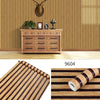 Roll of brown and beige striped peel-and-stick wallpaper