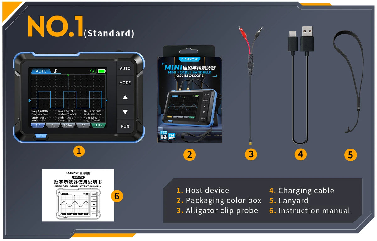 Handheld Digital Oscilloscope with Built-in Signal Generator