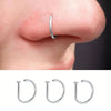 Stainless Steel D-Shape Nose Ring Set