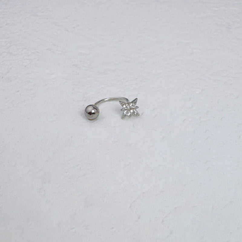 Zircon Star Nose Ring in 14K Gold