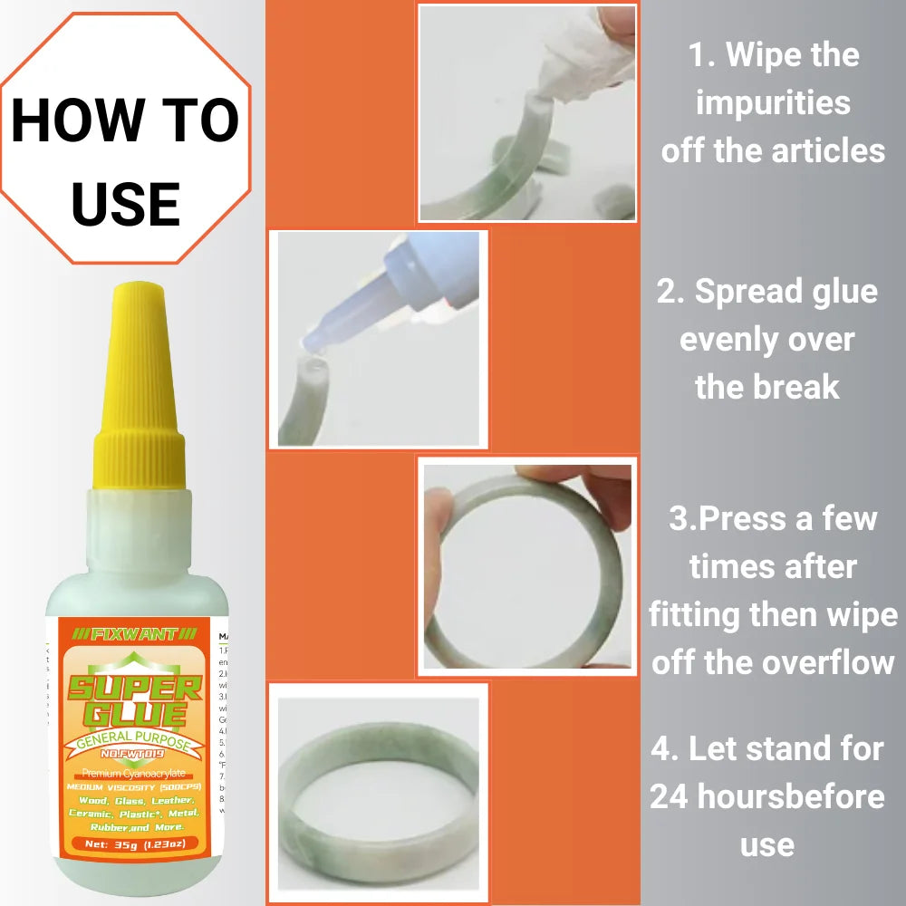 High-Strength Cyanoacrylate Super Glue for Multi-Surface Repairs