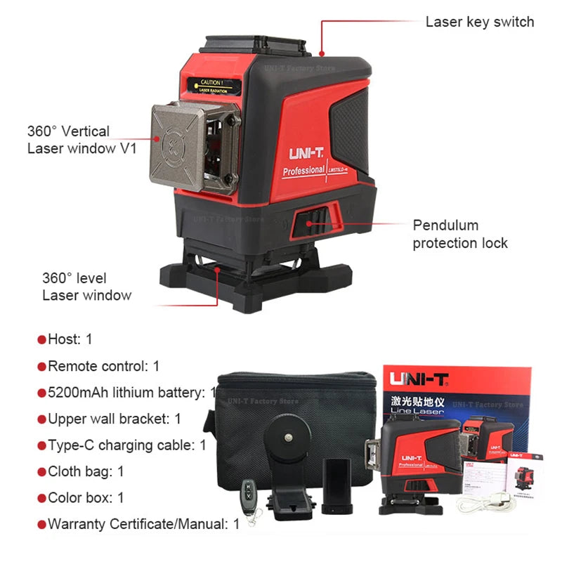 Professional Green Laser Level with 360° Self-Leveling