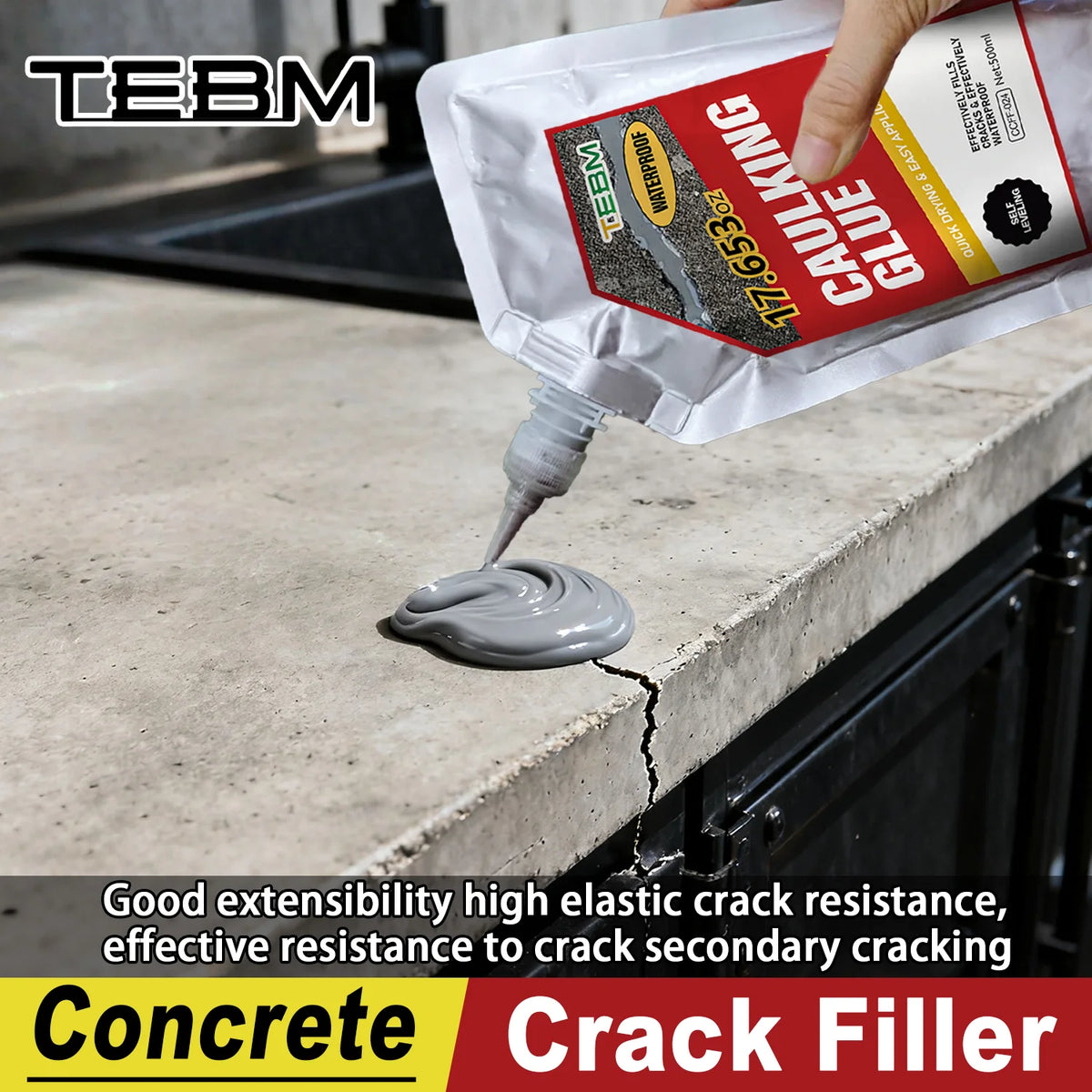 Heavy-Duty Concrete Crack Filler & Waterproof Sealant (500ml)