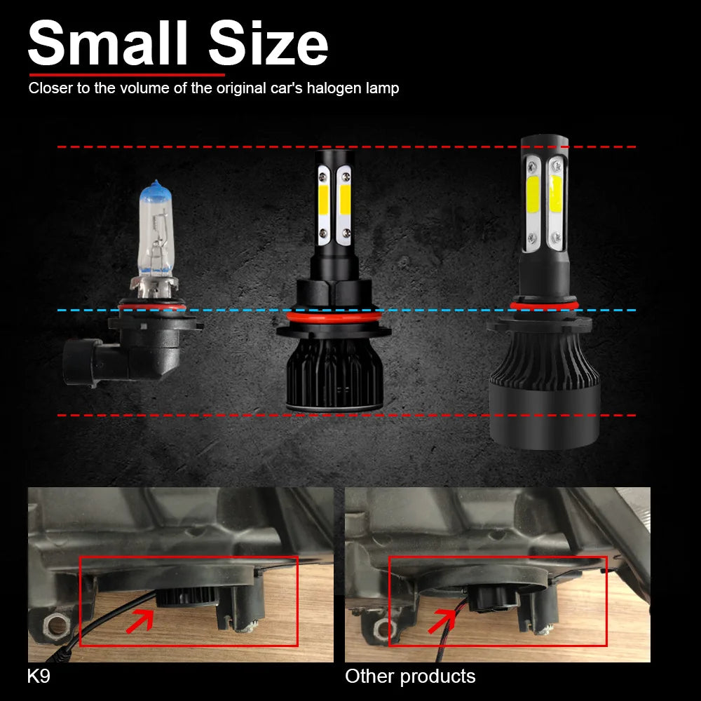 6000K/8000K LED Headlight Bulbs with Cooling Fan