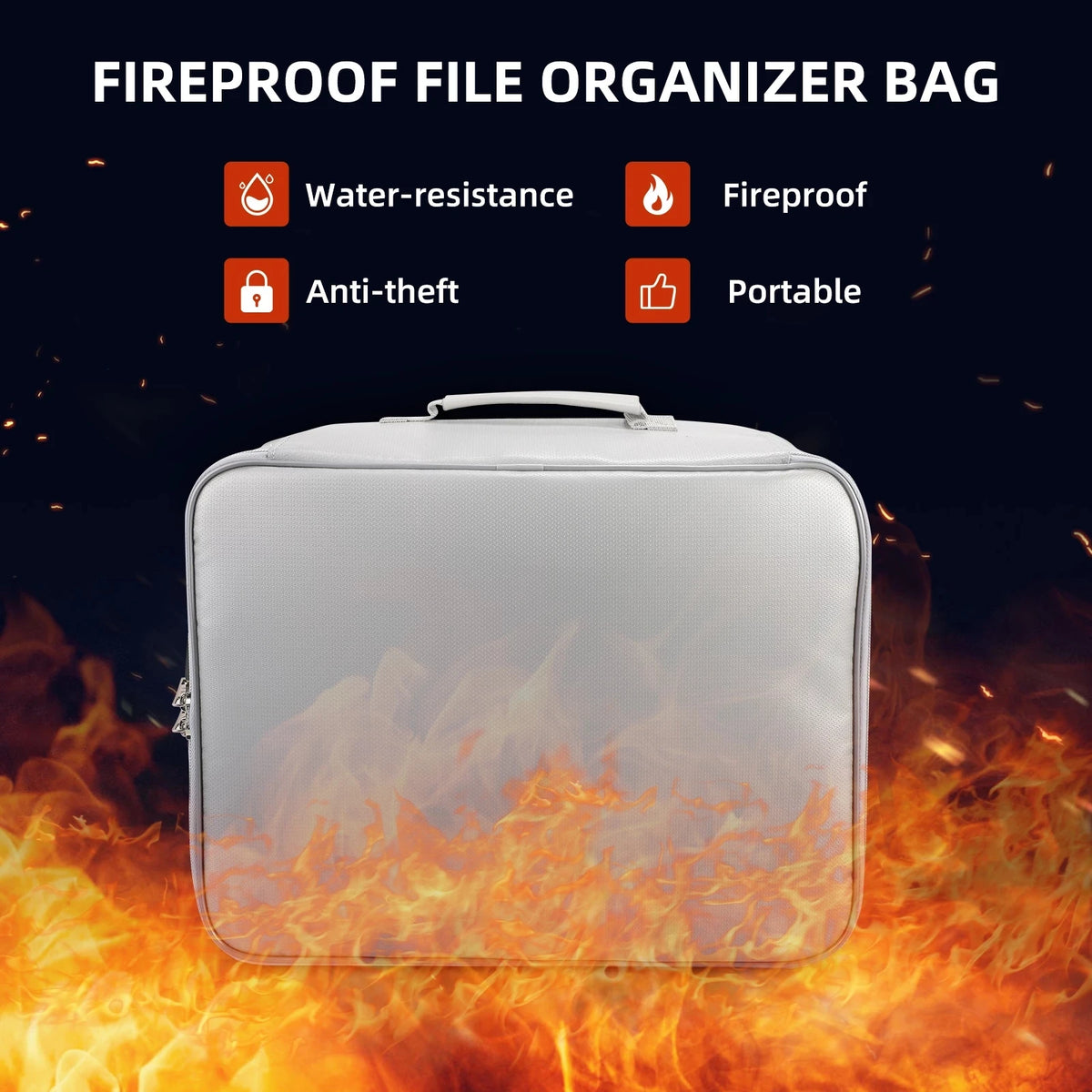 Fireproof & Waterproof Document Organizer Bag