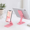 Pink Foldable Phone & Tablet Stand with Adjustable Viewing Angle