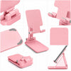 Pink Foldable Phone & Tablet Stand with Adjustable Viewing Angle