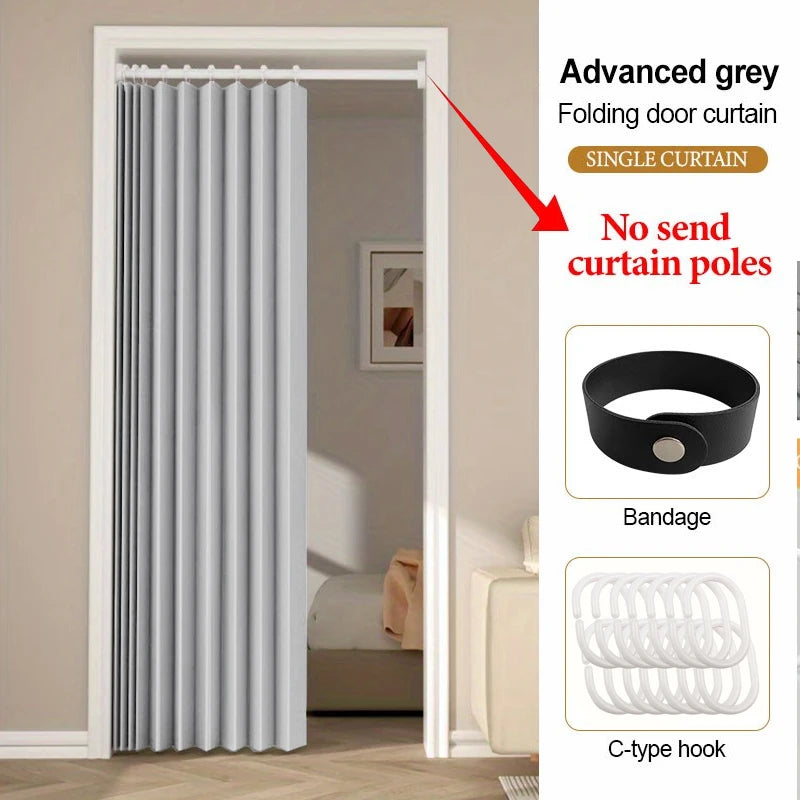 Foldable Blackout Door Curtain with Hooks