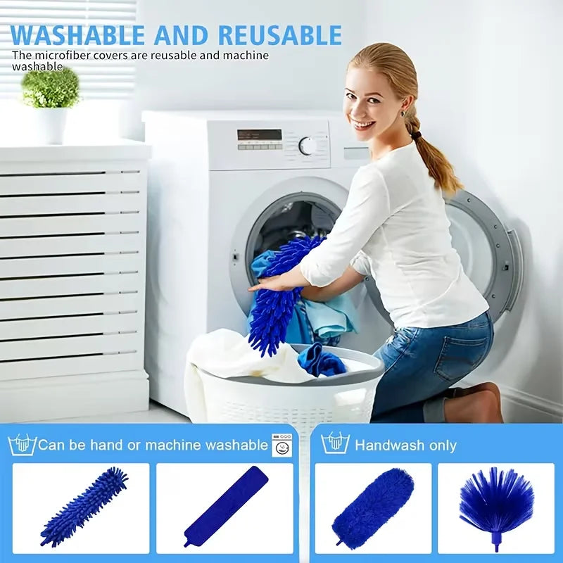 5-in-1 Microfiber Duster with 111-Inch Extension Pole