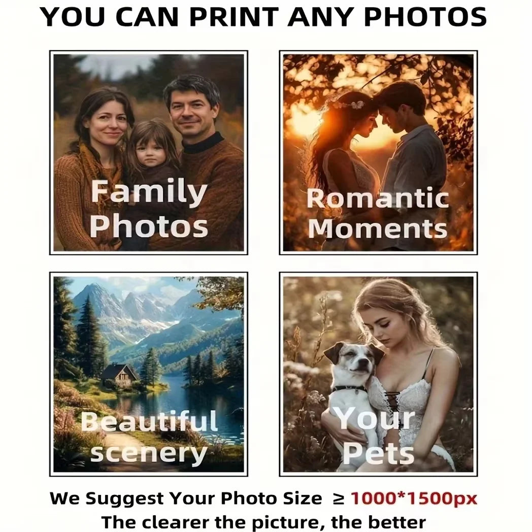 A collage of family photos, romantic moments, and beautiful scenery suitable for printing.