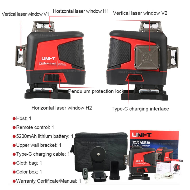 Professional Green Laser Level with 360° Self-Leveling