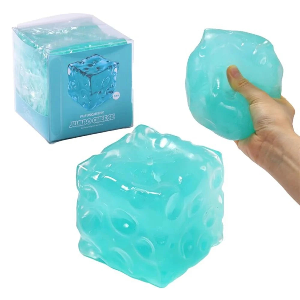 Aqua Blue Cheese Squishy Stress Relief Toy