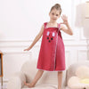 Kids' Bunny Ears Bath Towel Wrap – Soft Microfiber Towel Skirt for Girls