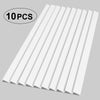 Ten pieces of white self-adhesive metal L-shaped corner protector strips arranged in a fan pattern.