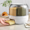 360° Rotating 6-Compartment Cereal Dispenser with One-Touch Dispense