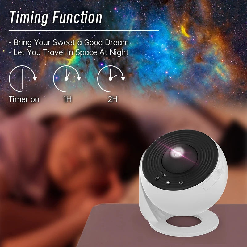 Galaxy Star Projector Night Light with 12 Film Slides