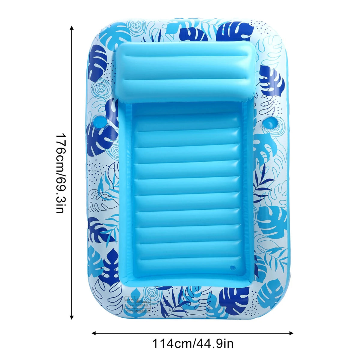 Extra-Large Inflatable Pool Lounger with Pillow