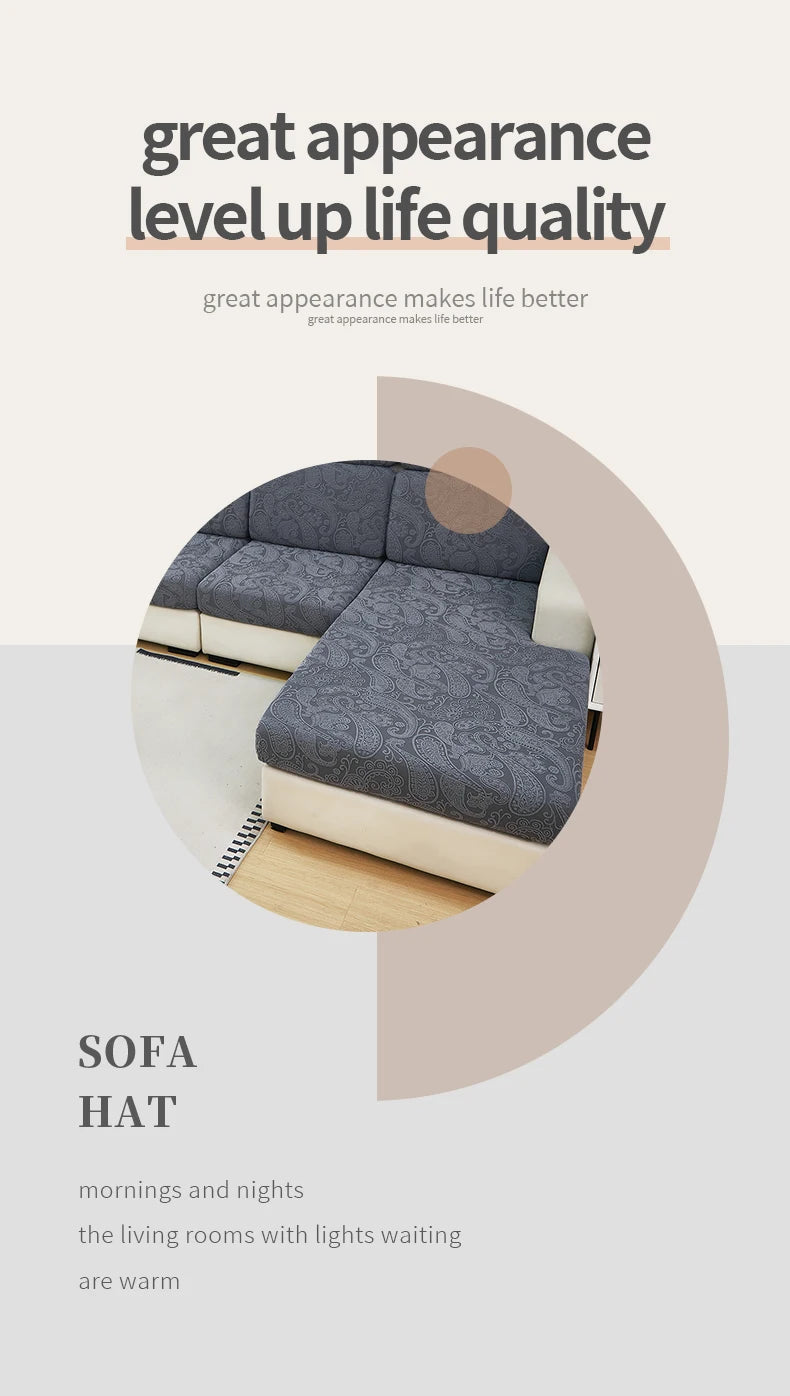 Jacquard Sofa Cushion Cover – Pet-Friendly & All-Season Protection