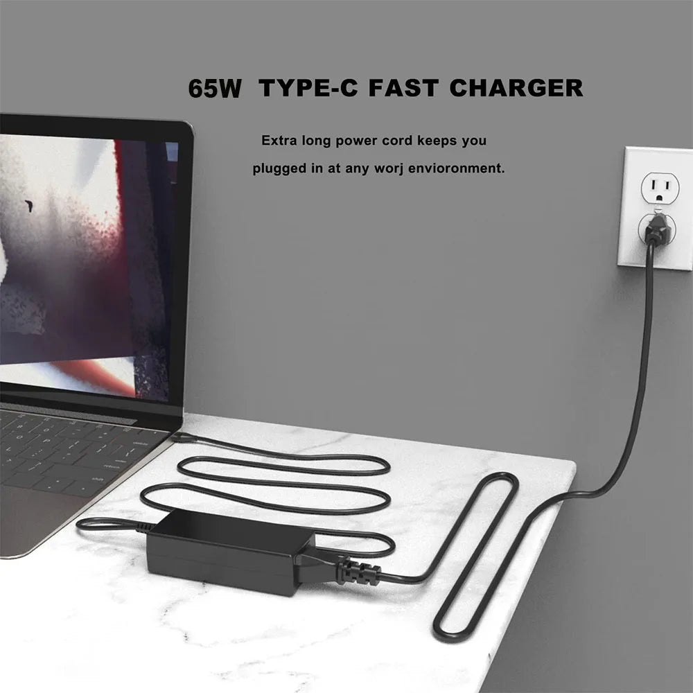 65W USB-C Laptop Charger with Power Delivery