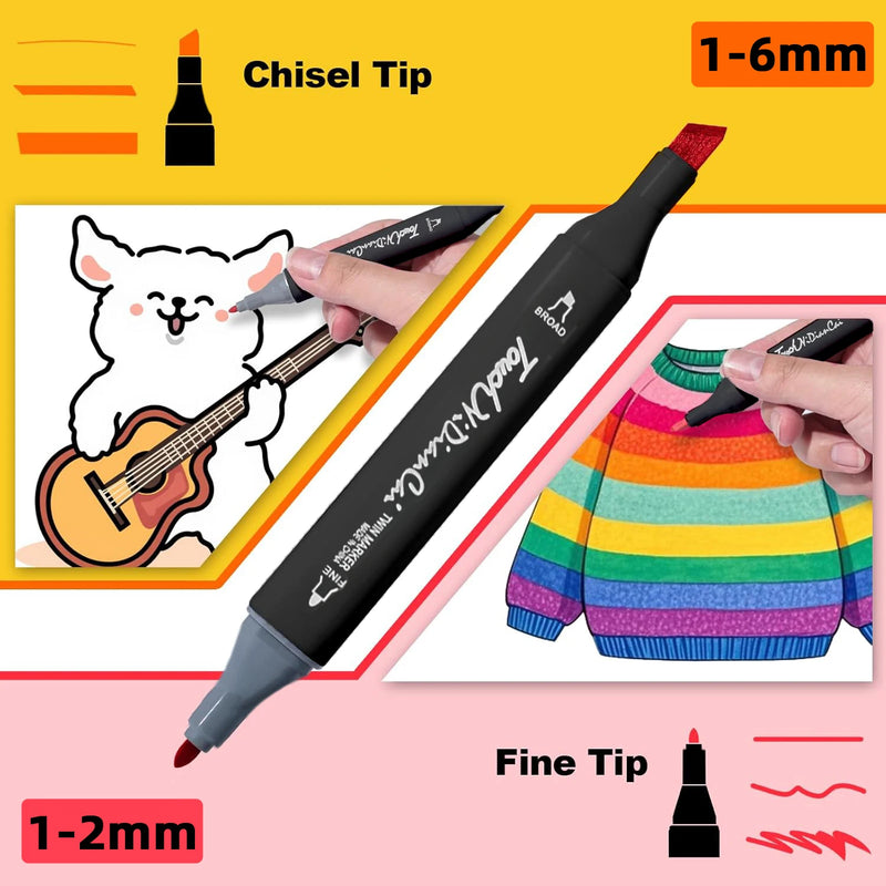 Dual-Tip Alcohol Markers for Art & Illustration