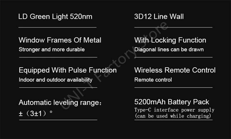 Professional Green Laser Level with 360° Self-Leveling