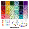 24-Color 8mm Glass Bead Bracelet Kit
