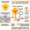 Silicone Baby Rattle and Teether Set with Suction Base