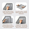 Instructions for installing a car window tint film, showing cleaning and application steps.